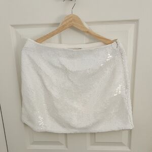 White Sequin Skort
